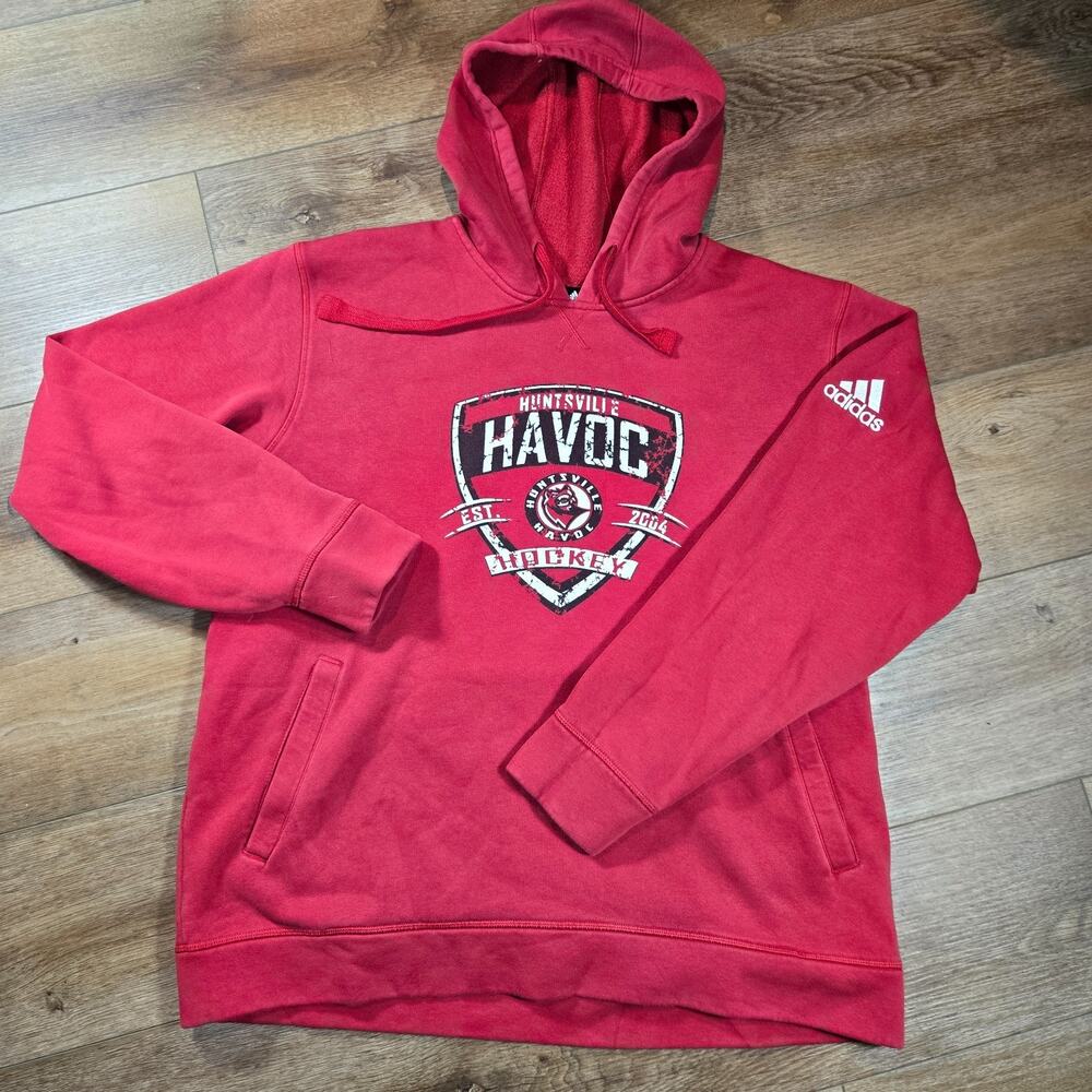 Huntsville Havoc Hoodie Mens XL Red 2019 SPHL Ice Hockey Pullover Sweatshirt